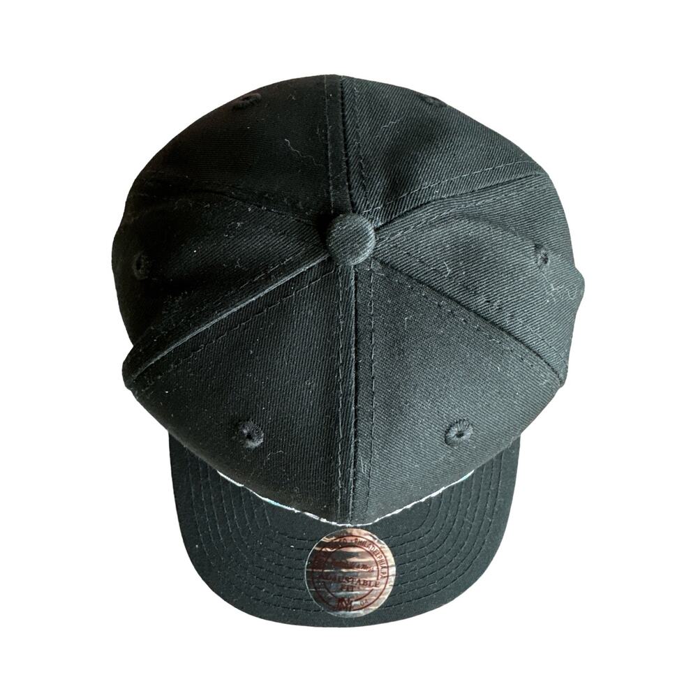 Charlotte Hornets 90s Style Script Mitchell & Ness Black Snapback Hat - Picture 2 of 5